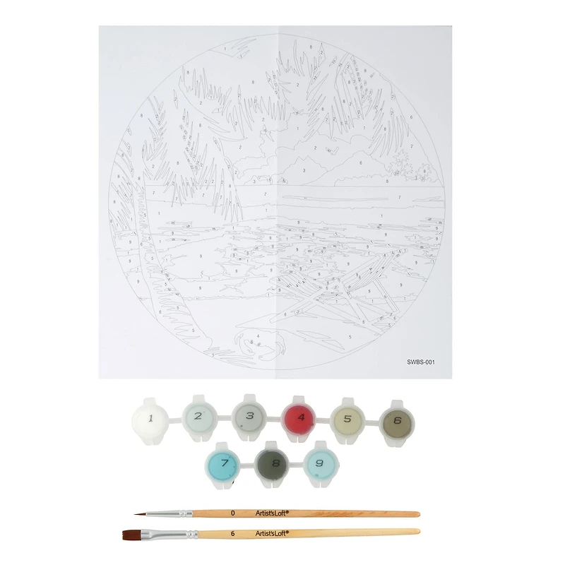 8" Beach Paint-by-Number Plywood Surface Kit by Artist's Loft®