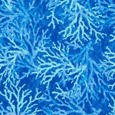 Fabric Editions Coral Blue Novelty Cotton Fabric