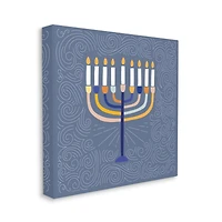 Stupell Industries Patterned Hanukkah Menorah Swirls Canvas Wall Art