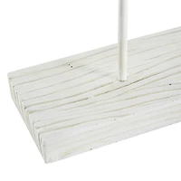 14.75" White & Blue Floral Polystone Fish Sculpture