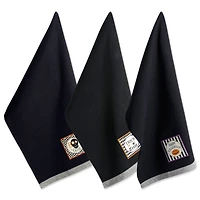 DII® Black All Hallows Eve Halloween Embellished Dishtowel Set