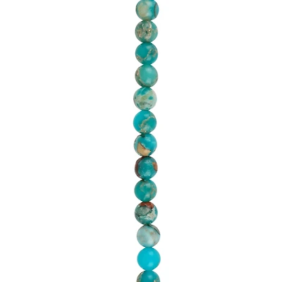 Aqua Serpentinite Jasper Round Beads by Bead Landing