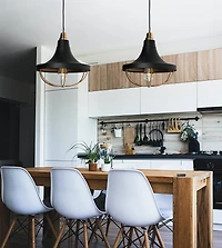 Hello Honey® Robert Stevenson Lighting Presley Caged Trumpet Metal Ceiling Light