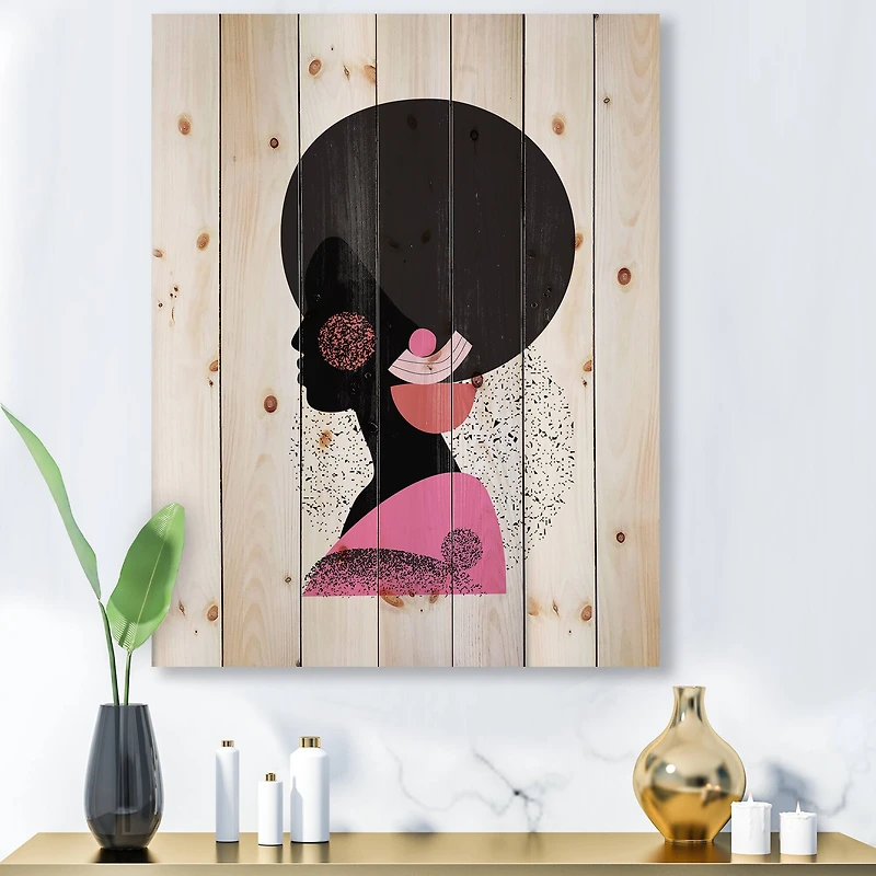 Designart - Ethnic Geometric Silhouette of Afro American I