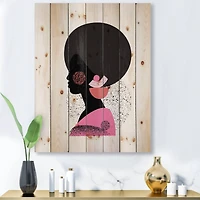 Designart - Ethnic Geometric Silhouette of Afro American I