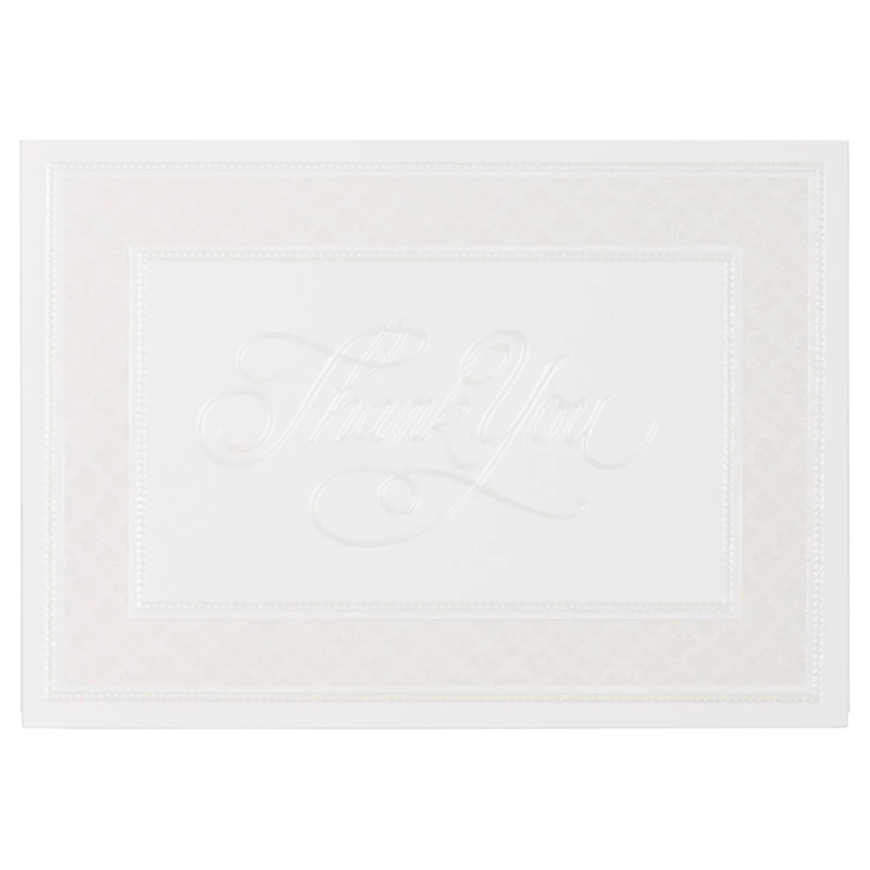 JAM Paper Pearl Border Thank You Cards & Kraft Envelopes, 25ct.