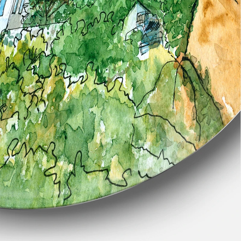 Designart - White House With Red Roof In The Countryside