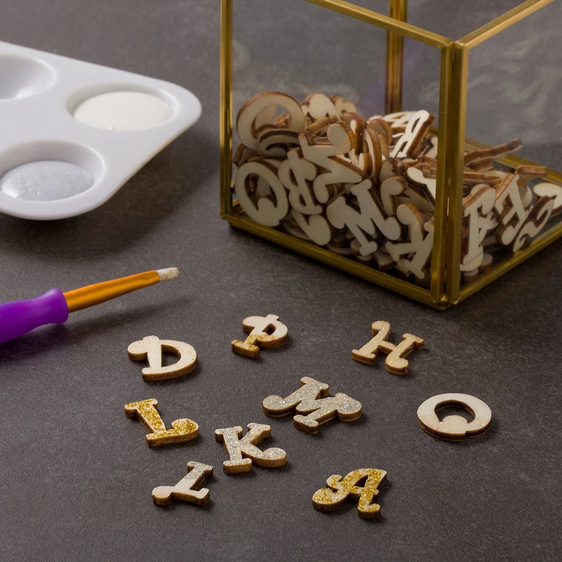 3/4" Curlz Wood Letters, 54ct. by Make Market®