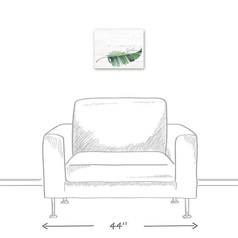 Green Gather Leaf 11" x 14" Canvas Wall Art