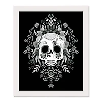 Sugar Skull 16" x 20" White Framed Print Under Plexiglass