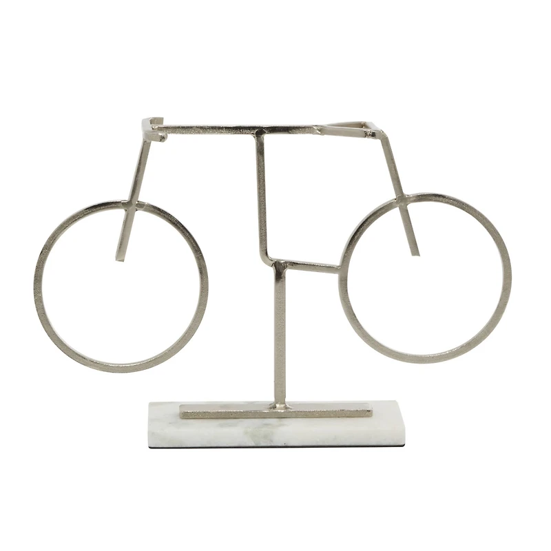 13" Silver Metal Contemporary Bicycle Sculpture