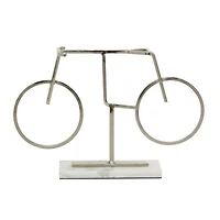 13" Silver Metal Contemporary Bicycle Sculpture