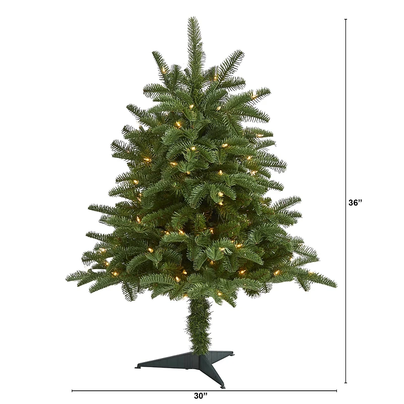 3ft. Pre-Lit South Carolina Spruce Artificial Christmas Tree, White Warm Lights
