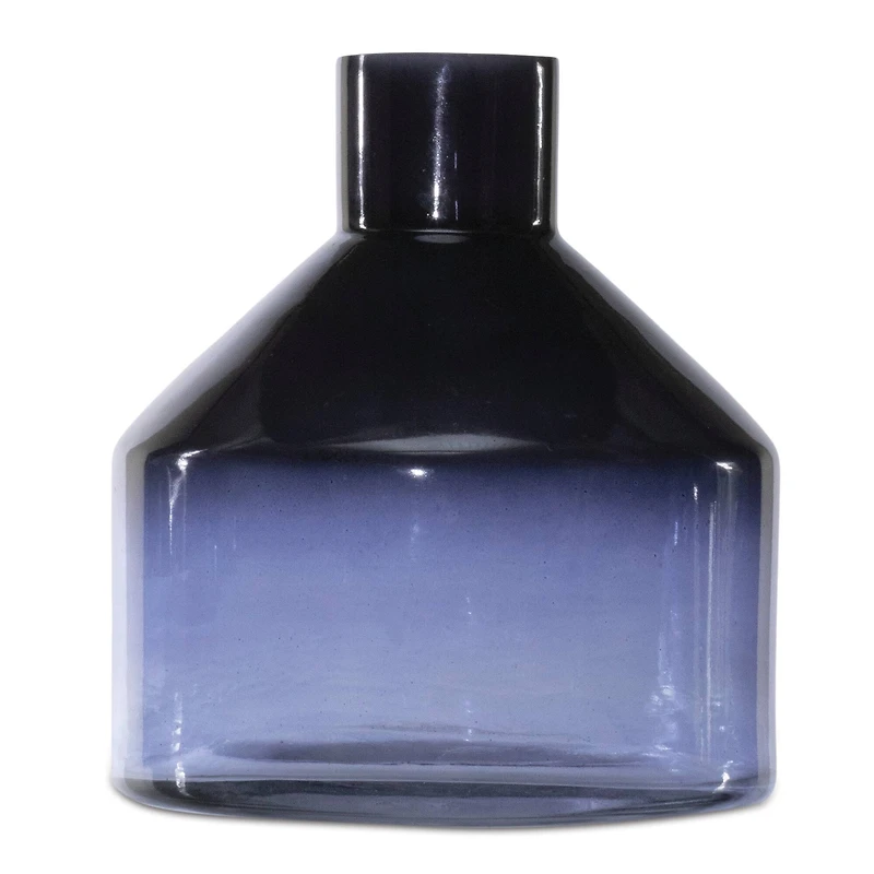 Blue Soda Lime Glass Bottle Vase