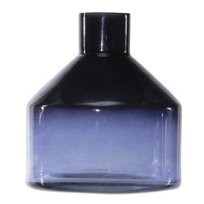 Blue Soda Lime Glass Bottle Vase