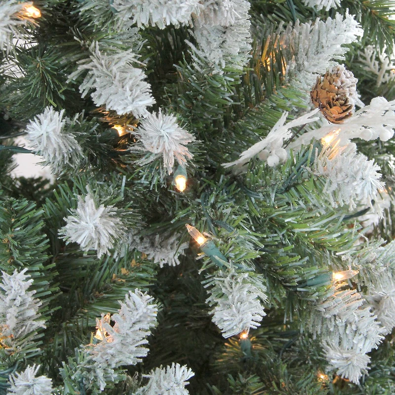 6.5ft. Pre-Lit Real Touch™️ Sierra Fir Artificial Frosted Christmas Tree, Clear Lights