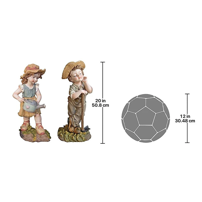 Design Toscano Fanny & Frank Farmer Garden Statue Set