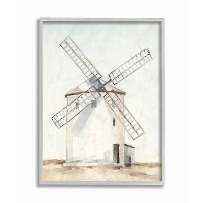 Stupell Industries Windmill Farm Landscape Wall Accent with Gray Frame