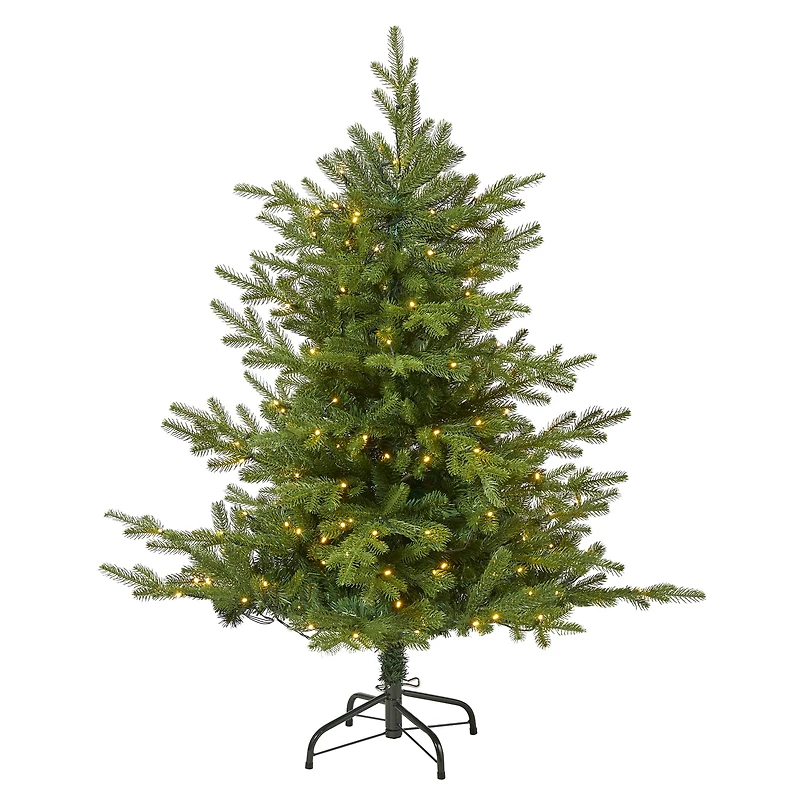 4ft. Pre-Lit Swedish Fir Artificial Christmas Tree with Warm White LED Lights