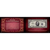 Ten Dollar Silver Certificate 5x8 Portfolio United States Genuine Currency