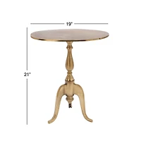 21" Gold Aluminum Traditional Accent Table