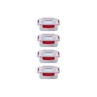 Joseph Joseph Nest Lock 8-piece Rectangular Food Storage Container Set Red