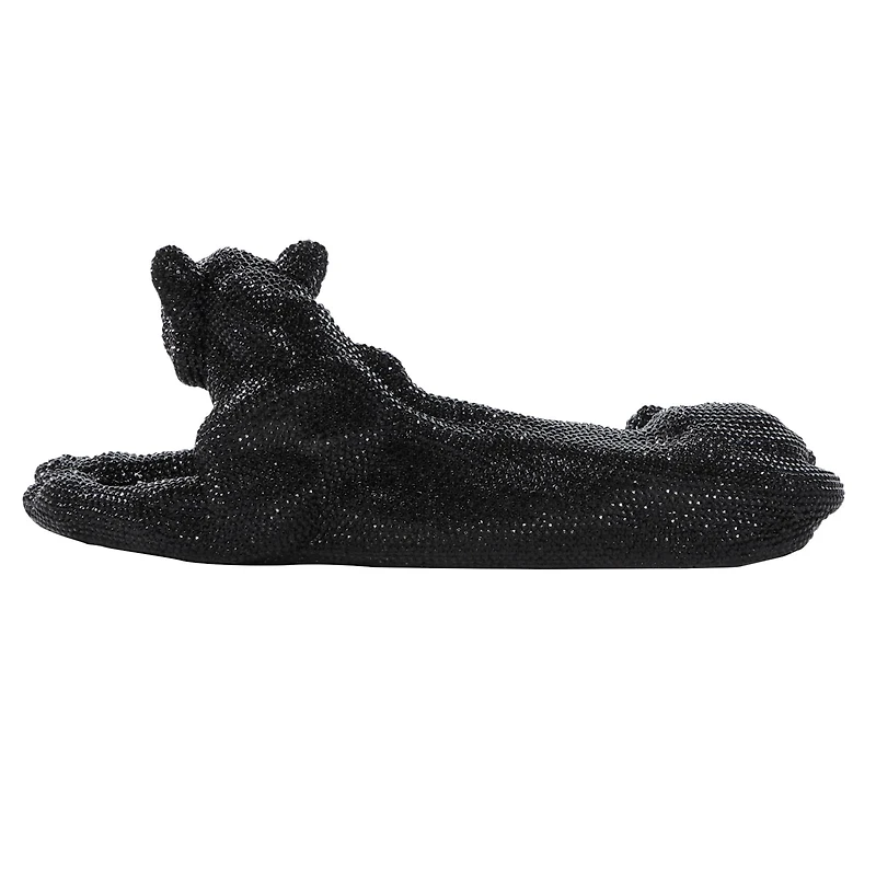 39" Black Glam Leopard Sculpture