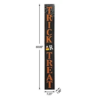 Glitzhome® Orange & Black Wooden Trick or Treat Porch Sign