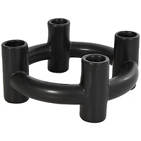 CosmoLiving by Cosmopolitan 8" Black & White Ceramic Geometric Circle Taper Candle Holder Set