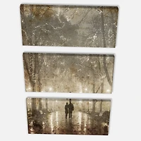 Designart - Couple Walking in Night Lights