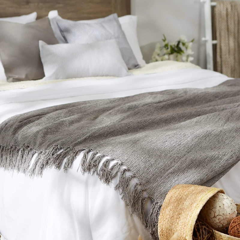 DII® Soft Gray Chenille Throw