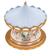 90th Anniversary Collection 17" Ice Blue Animated & Musical LED Crystal Carousel Accent