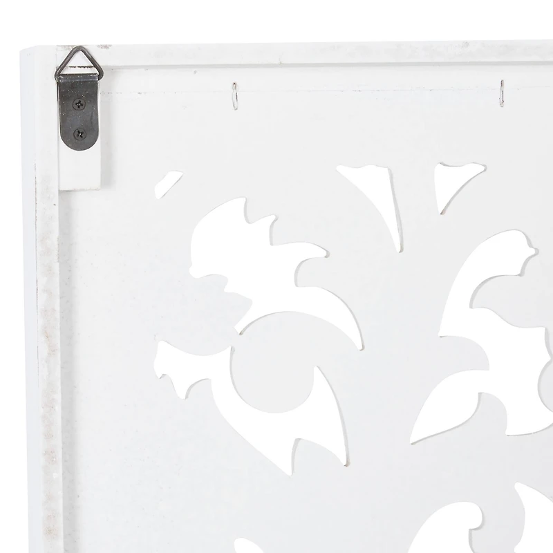 50" White Wood Traditional Abstract Wall Decor, 2ct.