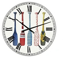 Designart 'Five Paddles Oversized Lake House Wall Clock