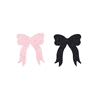 2" Pink & Black Bow Glitter Confetti by Celebrate It™