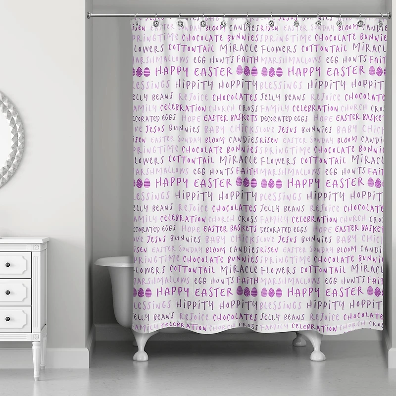 Easter Stuff Purples Shower Curtain 71" x 74" Shower Curtain