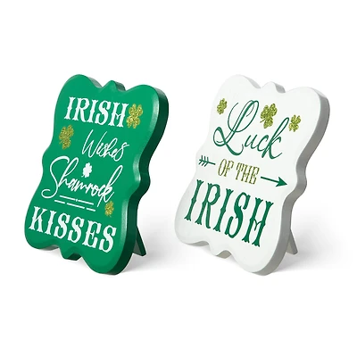 Glitzhome® St. Patrick's Wooden Table Décor Set