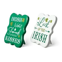 Glitzhome® St. Patrick's Wooden Table Décor Set