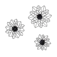 Habitat Decor Maggie Black & Gold Flower Metal Wall Art Set