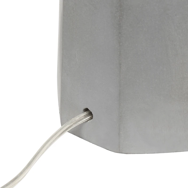 Lalia Home 30.5" Concrete Pillar Table Lamp with White Fabric Shade