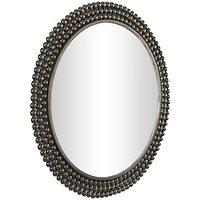 CosmoLiving by Cosmopolitan Black Metal Ball Wall Mirror with Beaded Detailing 32" x 1" x 32"