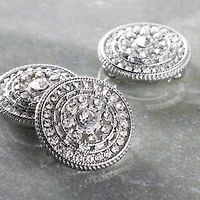 Rhodium with Clear Rhinestone Round Slider Beads, 23mm by Bead Landing™