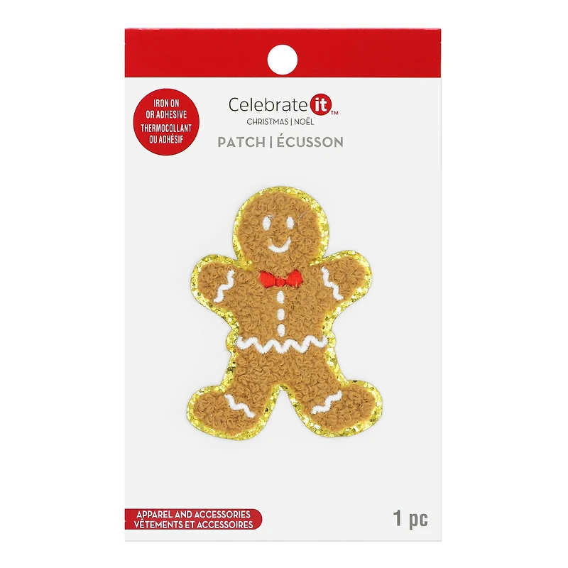 Gingerbread Cookie Iron-On & Adhesive Patch by Celebrate It™
