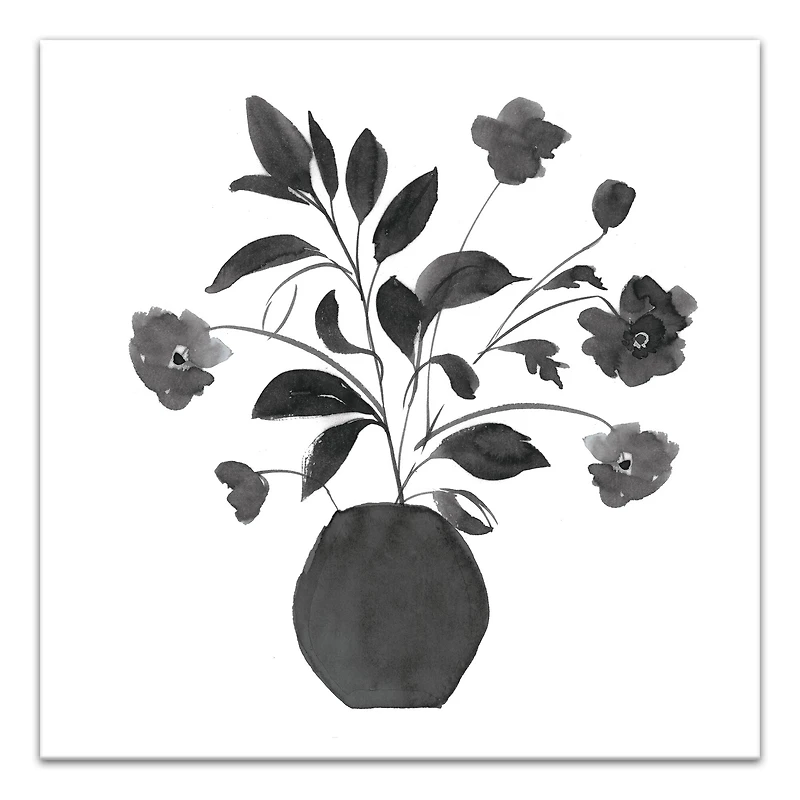 Monochromatic Floral I 30" x 30" Canvas Wall Art