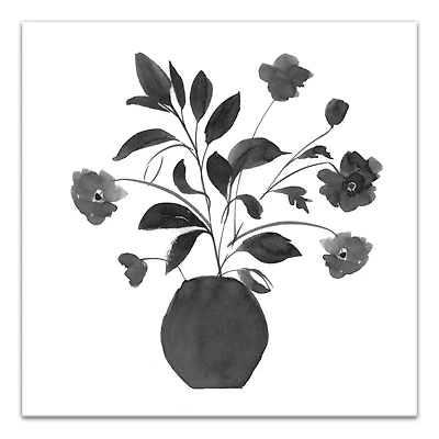Monochromatic Floral I 30" x 30" Canvas Wall Art