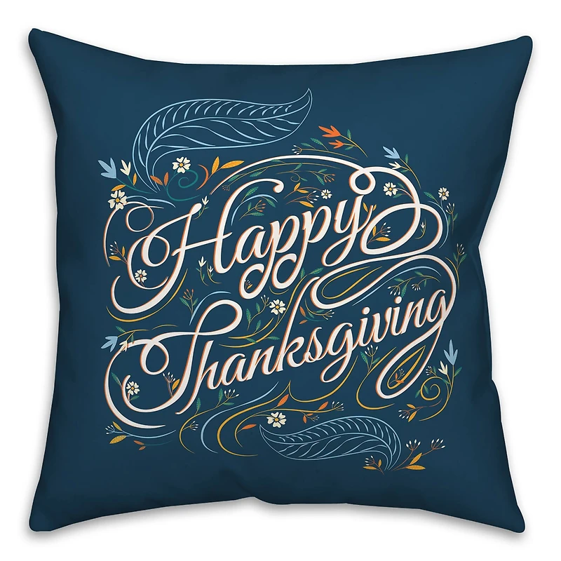 Happy Thanksgiving Script Pillow