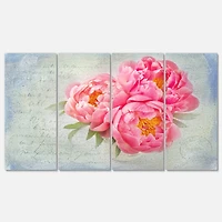 Designart - Pink Peony Flowers in White Vase