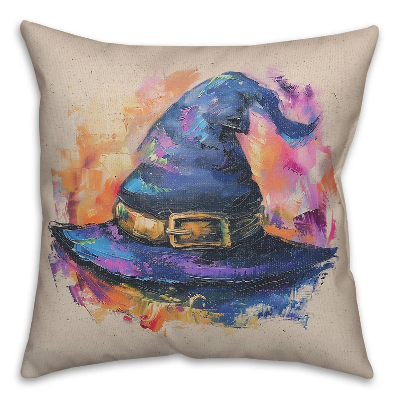 Painterly Witch Hat 18" x 18" Spun Poly Pillow