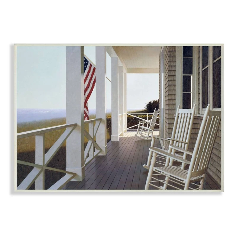 Stupell Industries Americana Rocking Chair Cape Porch Wall Plaque