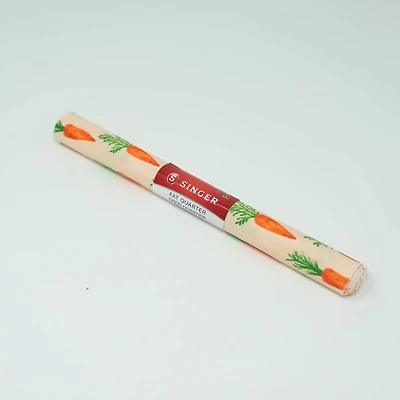SINGER Carrot Print Ringspun Cotton Fabric Fat Quarter
